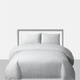 White Cotton Duvet - Satin Strip